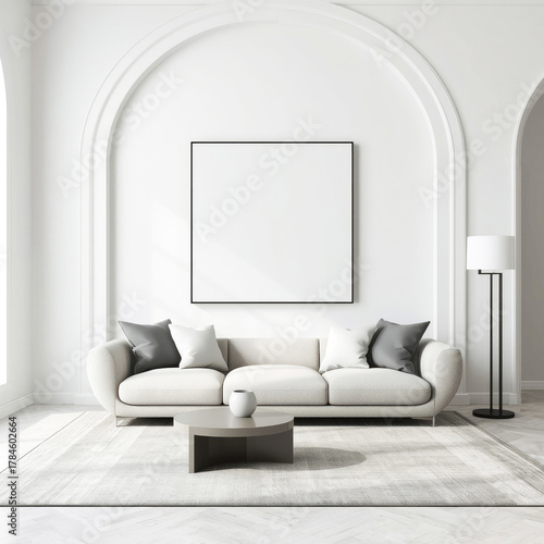 Modern architecture combines with stylish furniture to create a beautiful living space.