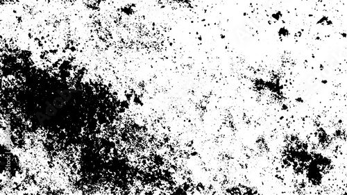 Grunge texture overlay in black and white. Vector illustration features a splotchy, distressed design for creating unique backgrounds or effects.