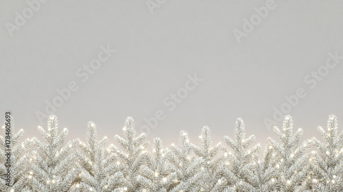 Minimal frosted pine with warm fairy lights