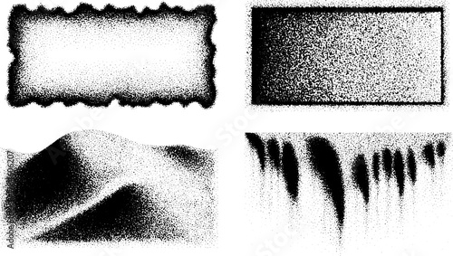 Vector illustration featuring abstract textures and patterns in various shapes. A set of dynamic designs with smooth lines and unique styles for visual interest.