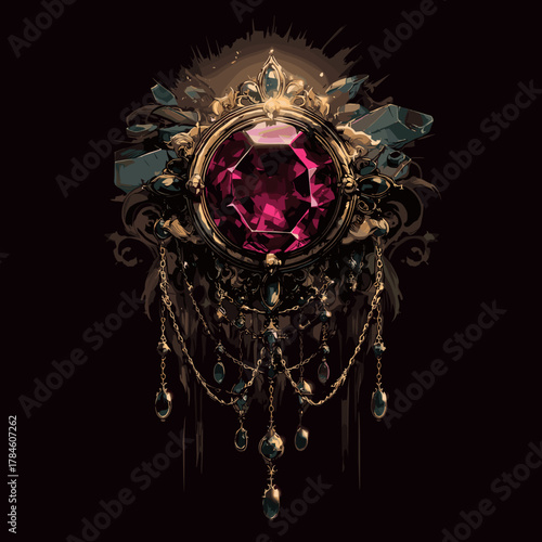 Cursed Jewel Vector Illustration