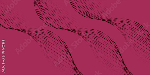 Luxury burgundy silk fabric with velvet texture and elegant flowing waves modern line wave art pattern