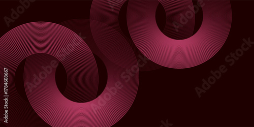 Luxury burgundy silk fabric with velvet texture and elegant flowing waves modern circle art