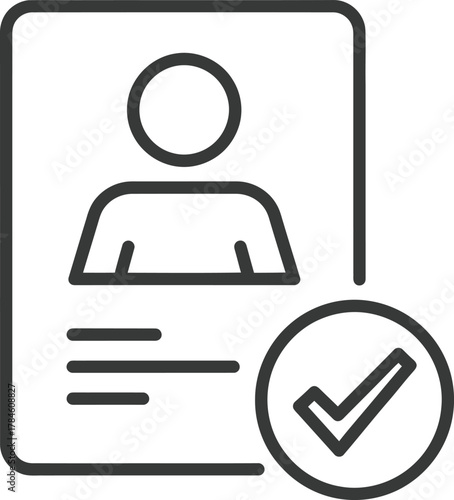 Verified profile icon check mark approval user account authentication eps silhouette