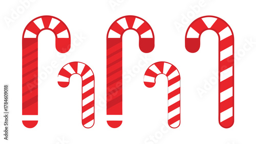colorful candy cane clipart featuring red and white stripes, symbolizing the festive holiday season..eps