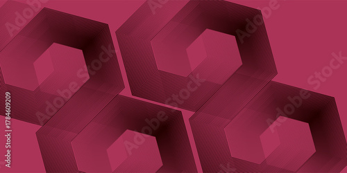 Luxury burgundy silk fabric with velvet texture and elegant flowing waves modern hexagon