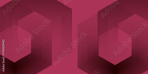 Luxury burgundy silk fabric with velvet texture and elegant flowing waves modern hexagon