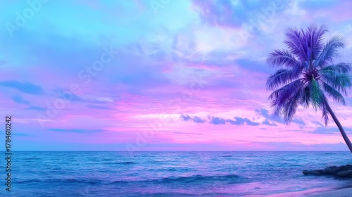 Serene tropical sunset