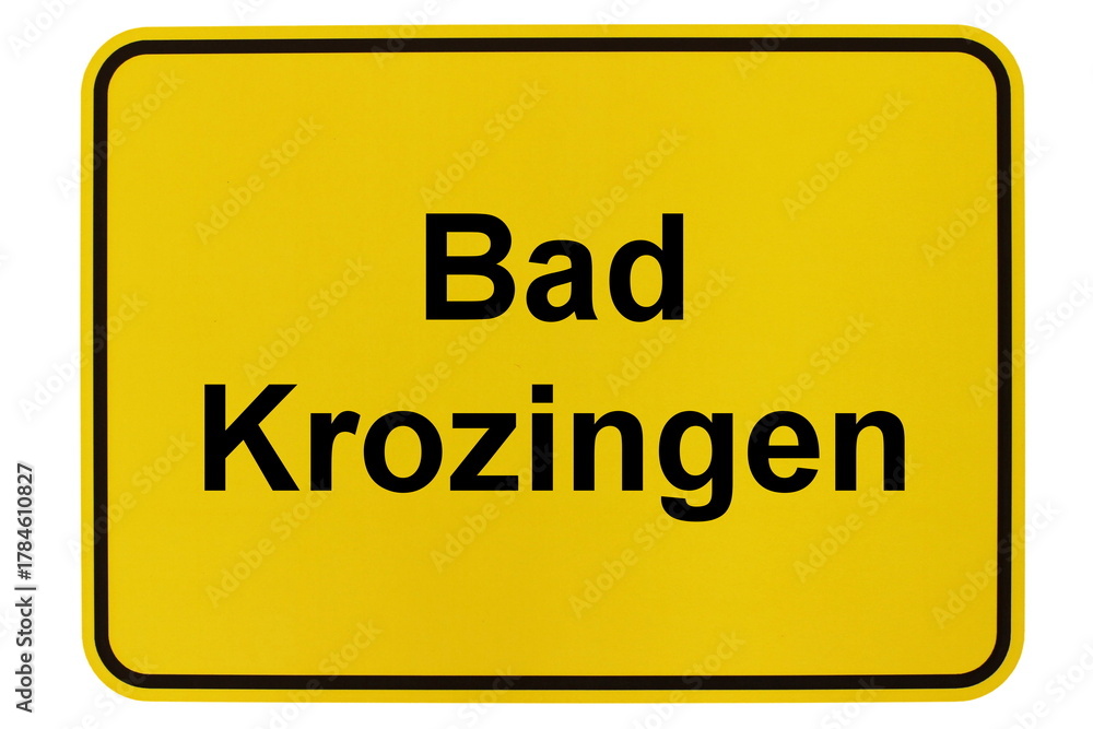 Fototapeta premium Illustration eines Ortsschildes der Stadt Bad Krozingen in Baden-Württemberg 
