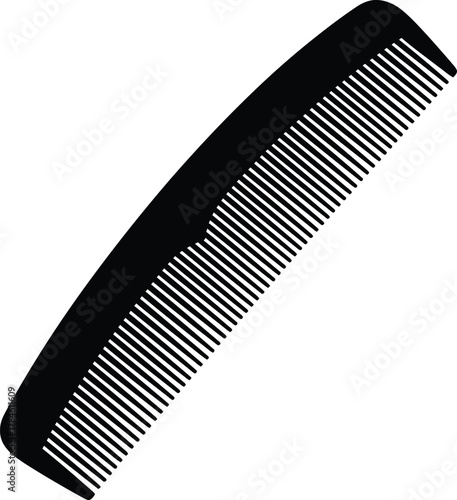 Black comb for hair styling and grooming isolated on white background eps silhouette
