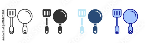Cooking Tools Icon Set. Designed In Multi Style