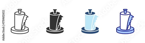Paper Towel Icon Set. Designed In Multi Style