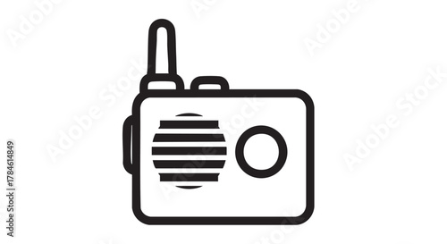 11. emergency radio transceiver outline icon vector
