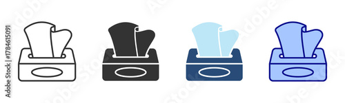 Napkin Icon Set. Designed In Multi Style