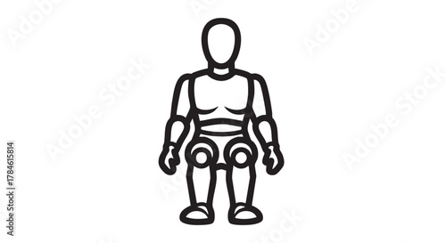 27. crash test impact dummy outline icon vector
