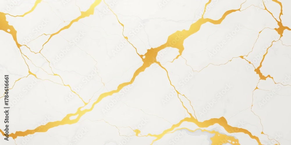 Obraz premium Elegant white and gold marble texture, luxurious background, shine, illustration