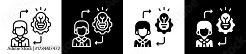 Entrepreneurial Spirit Icon Set In Black And White Filled Style Collection
