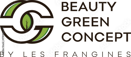 Elegant green beauty concept logo with leaf for branding and design