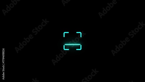 scanner icon animation isolated scanner neon shine icon animation .