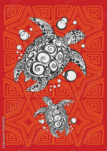 Turtle and pacific Pattern 