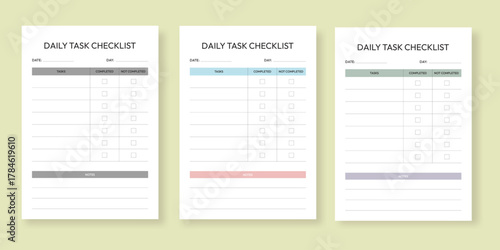 Daily Task Checklist Planner Template, Printable Daily Task KDP Interior