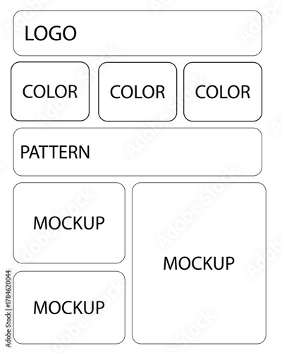 Branding and design elements logo color pattern mockup options