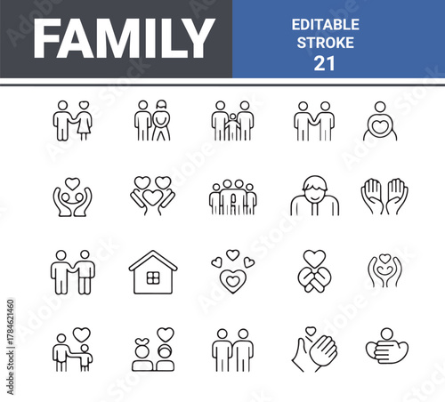 people icon,outline icons including user profiles, male and female faces, people, identity, account icons, and human figures. Woman and man face line icons.