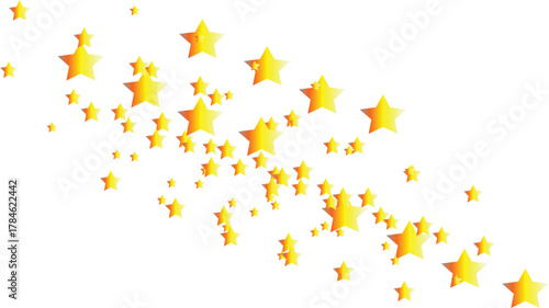 Bright yellow star particle scatter vector with glowing light effects. Ideal for festive designs, celebration themes, birthday graphics, digital backgrounds, overlays, and decorative elements.