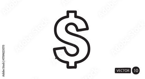 40. dollar sign outline icon vector
