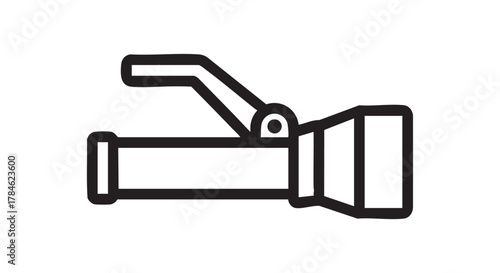 wind up flashlight outline icon vector