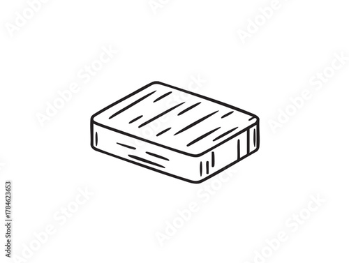 Vector illustration of a mattress: line art style eps silhouette