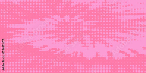 Warna merah muda latar belakang seni pop magenta dengan halfton dalam gaya komik retro, ilustrasi vektor HD eps10
