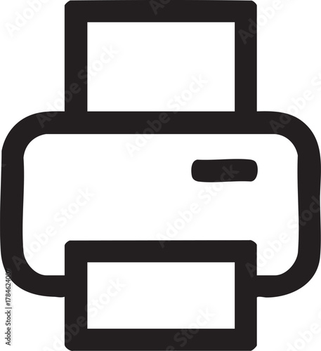 Printer icon vector: free download, print symbol, black and white outline eps silhouette