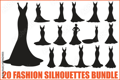 Stylish Gown Silhouette Set
