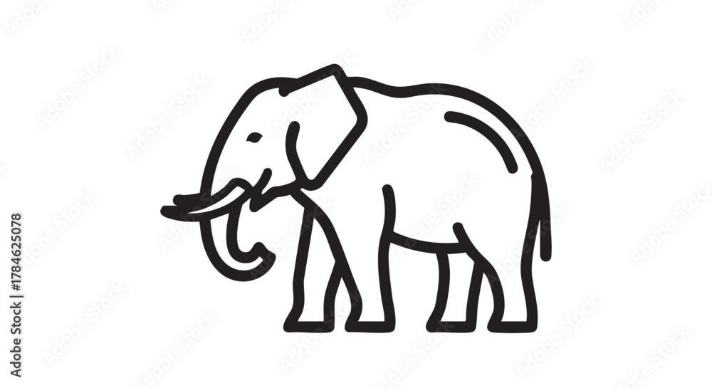 Fototapeta premium 18. elephant outline icon vector