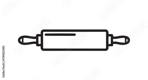 39. rolling pin outline icon vector
