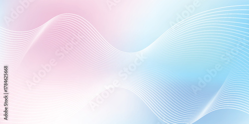 Abstract light blue and soft pink gradient background with luminous wave lines. Minimalist design perfect for banners, posters, covers, brochures, flyers, websites, and elegant presentations.