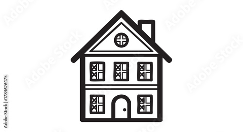 34. dollhouse outline icon vector
