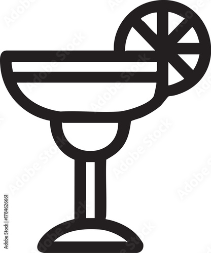 Margarita cocktail vector icon - drink, alcohol, lime eps silhouette