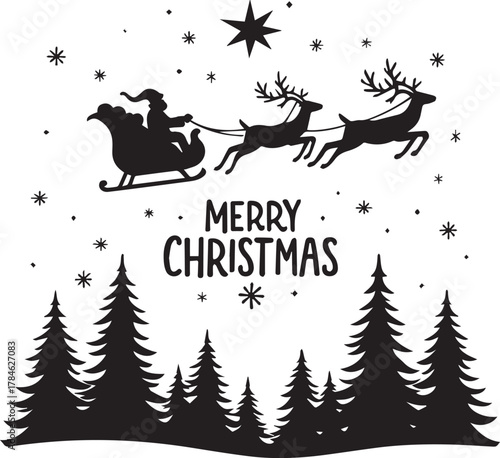 Santa Claus and Reindeer Vector Set | Christmas Illustration | Holiday Design | Festive Clipart | Winter Art Collection