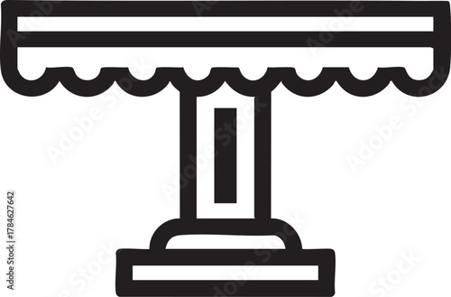 Cake stand vector icon - decorative dessert display clip art eps silhouette