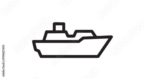 Ship boat outline icon vector
