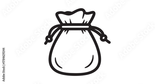 44. dice bag with drawstring outline icon vector
