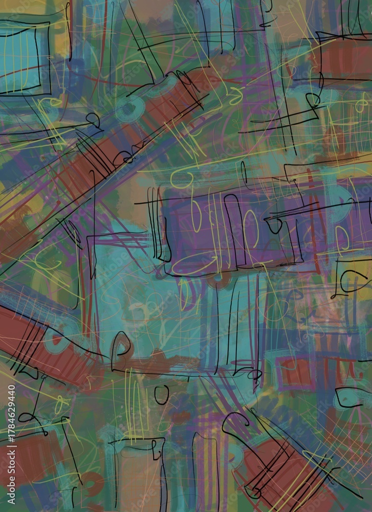 Obraz premium Abstract image for printing. Picture for modern interiors. The picture is painted by hand on a tablet.