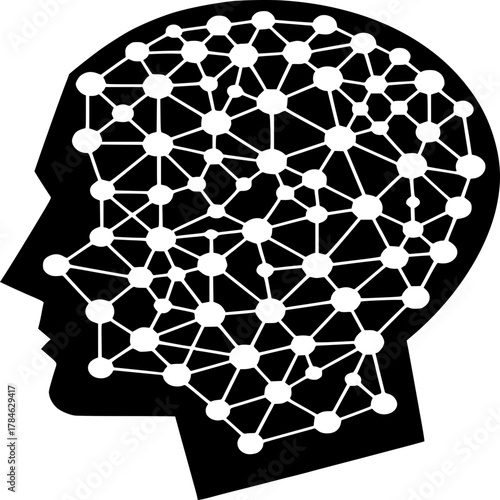 Mind Connections: Illustrative representation of neural pathways within a human mind, showcasing interconnectedness and the intricate networks that define our cognitive abilities. 