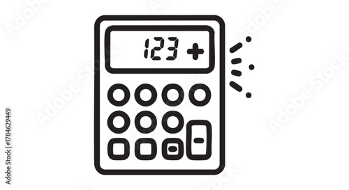 25. calculator computing outline icon vector
