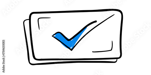 Blue Check Mark Symbol sign correct