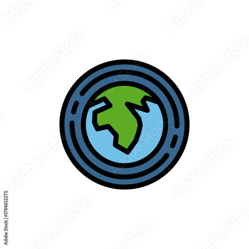 Ozone Layer Protection and Atmospheric Preservation Icon Outline Style