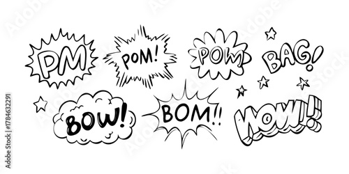 Comic Book Sound Effect Word Bubbles vector