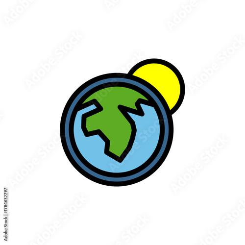 Earth Atmosphere and Atmospheric Layers Concept Icon Outline Style